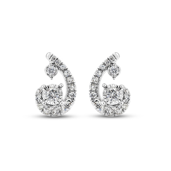 Previously Owned Diamond Stud Earrings 1/5 ct tw Round-cut 10K White Gold