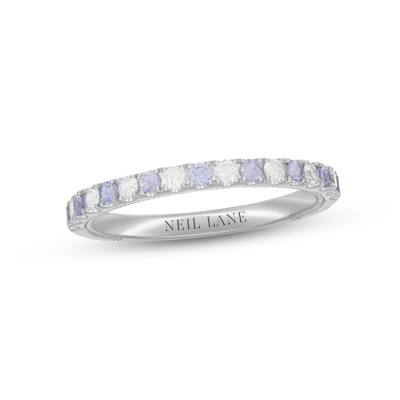 14k White Gold Tanzanite and Diamond 1/5 Ct.Tw. Anniversary Band 14k White Gold Tanzanite and Diamond 1/5 Ct.Tw. Anniversary Band