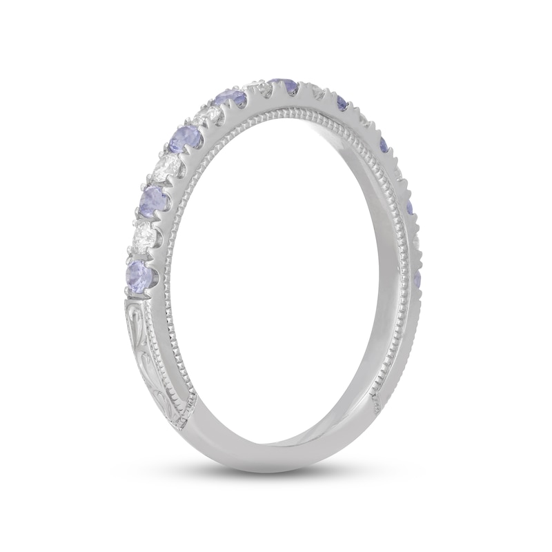 14k White Gold Tanzanite and Diamond 1/5 Ct.Tw. Anniversary Band 14k White Gold Tanzanite and Diamond 1/5 Ct.Tw. Anniversary Band