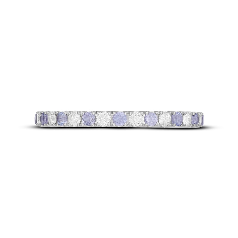 14k White Gold Tanzanite and Diamond 1/5 Ct.Tw. Anniversary Band 14k White Gold Tanzanite and Diamond 1/5 Ct.Tw. Anniversary Band