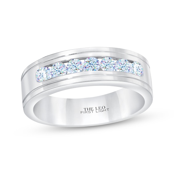 Previously Owned Men's THE LEO First Light Diamond Wedding Band 3/4 ct tw 14K White Gold