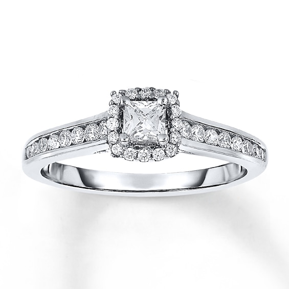Previously Owned Diamond Engagement Ring 1/2 Carat tw 14K White Gold