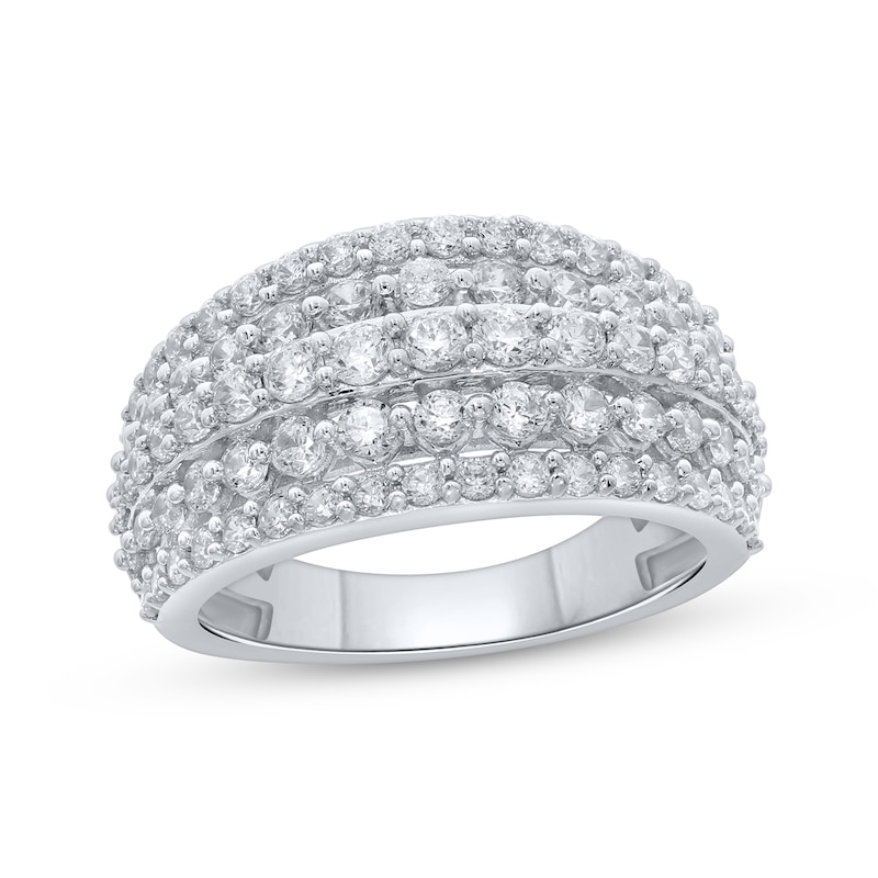 Main Image 1 of Previously Owned Round-Cut Diamond Five-Row Anniversary Band 2 ct tw 10K White Gold