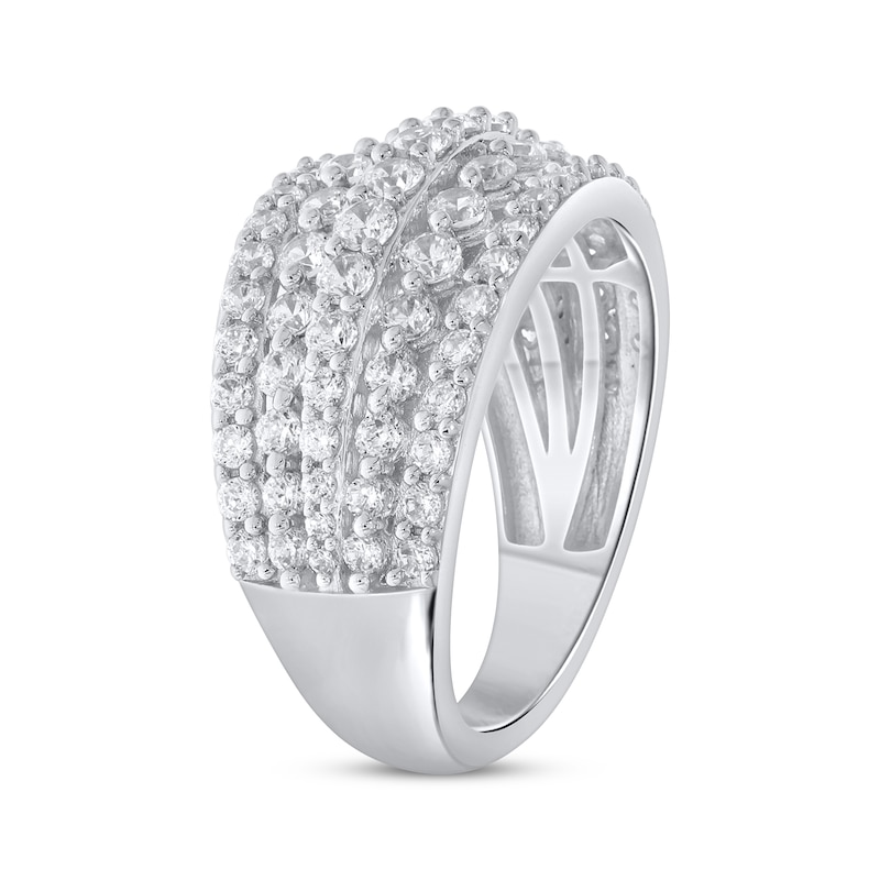 Main Image 2 of Previously Owned Round-Cut Diamond Five-Row Anniversary Band 2 ct tw 10K White Gold