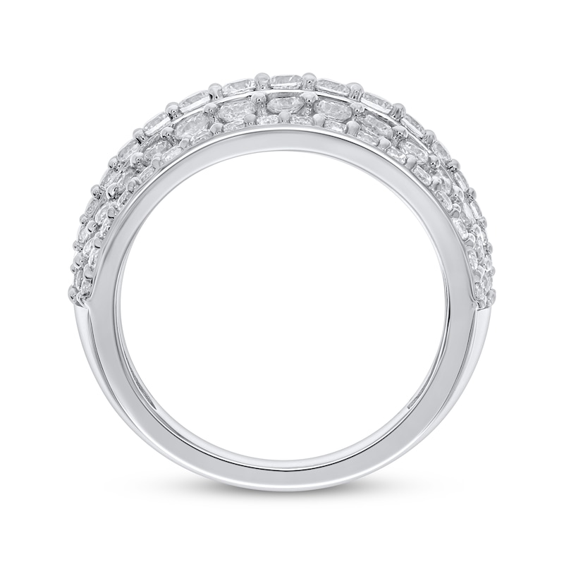 Main Image 3 of Previously Owned Round-Cut Diamond Five-Row Anniversary Band 2 ct tw 10K White Gold