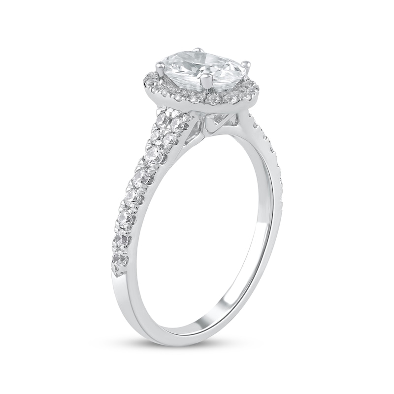 Main Image 2 of Previously Owned  Lab-Grown Diamonds Oval-Cut Engagement Ring 1-1/2 ct tw 14K White Gold