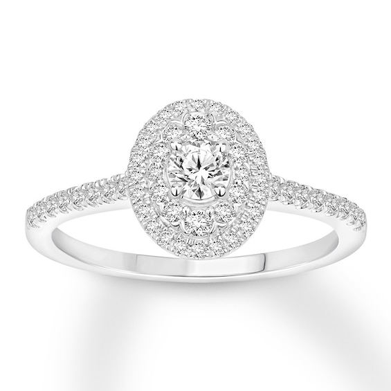 Previously Owned Diamond Engagement Ring 1/2 ct tw Round-cut 14K White Gold