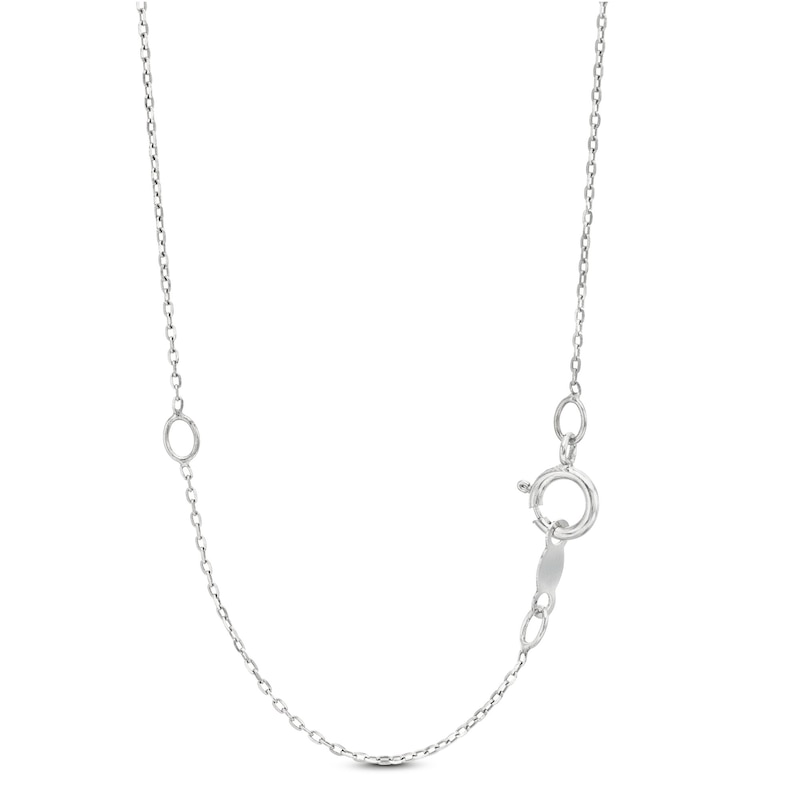 Main Image 2 of Previously Owned Diamond Three-Stone Necklace 1/2 ct tw Round-cut 10K White Gold 18"