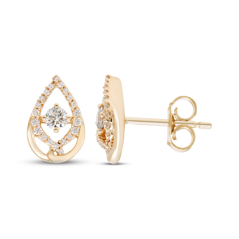 Main Image 2 of Previously Owned Love Entwined Diamond Stud Earrings 1/4 ct tw Round-cut 10K Yellow Gold