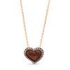 Thumbnail Image 1 of Previously Owned Godiva x Le Vian Enamel Heart Necklace 1/3 ct tw Diamonds 14K Strawberry Gold 19"