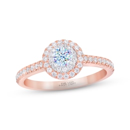 Previously Owned THE LEO First Light Diamond Engagement Ring 1/2 ct tw 14K Two-Tone Gold
