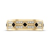 Thumbnail Image 3 of Previously Owned Men’s Square Cut Black & Round-Cut White Diamond Wedding Band 5/8 ct tw 10K Yellow Gold