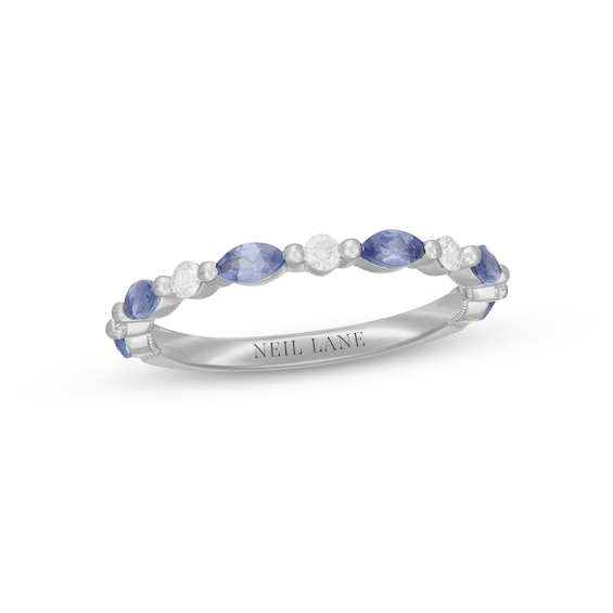 Previously Owned Neil Lane Tanzanite & Diamond Anniversary Ring 1/6 ct tw 14K White Gold
