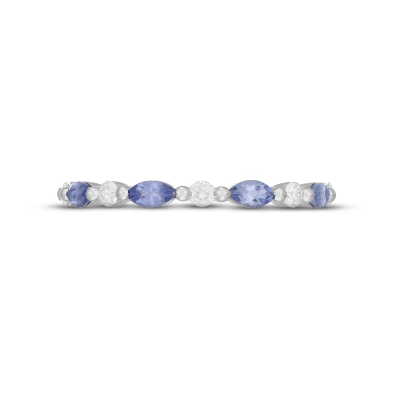 Main Image 3 of Previously Owned Neil Lane Tanzanite & Diamond Anniversary Ring 1/6 ct tw 14K White Gold