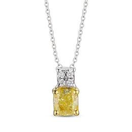 Previously Owned Le Vian Sunny Yellow Diamond Necklace 1/4 ct tw 14K Two-Tone Gold 19"