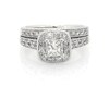 Thumbnail Image 1 of Previously Owned Princess-Cut Diamond Halo Bridal Set 1-1/5 ct tw 14K White Gold Size 6.5