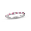 Thumbnail Image 1 of Previously Owned Neil Lane Pink Tourmaline & Diamond Anniversary Ring 1/5 ct tw 14K White Gold