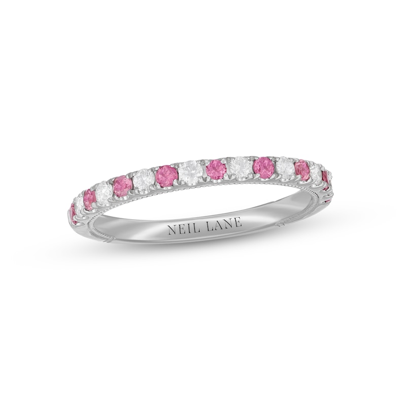 Main Image 1 of Previously Owned Neil Lane Pink Tourmaline & Diamond Anniversary Ring 1/5 ct tw 14K White Gold