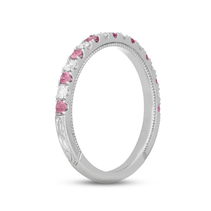 Main Image 2 of Previously Owned Neil Lane Pink Tourmaline & Diamond Anniversary Ring 1/5 ct tw 14K White Gold