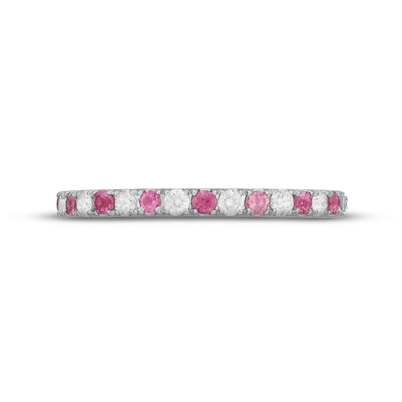 Main Image 3 of Previously Owned Neil Lane Pink Tourmaline & Diamond Anniversary Ring 1/5 ct tw 14K White Gold