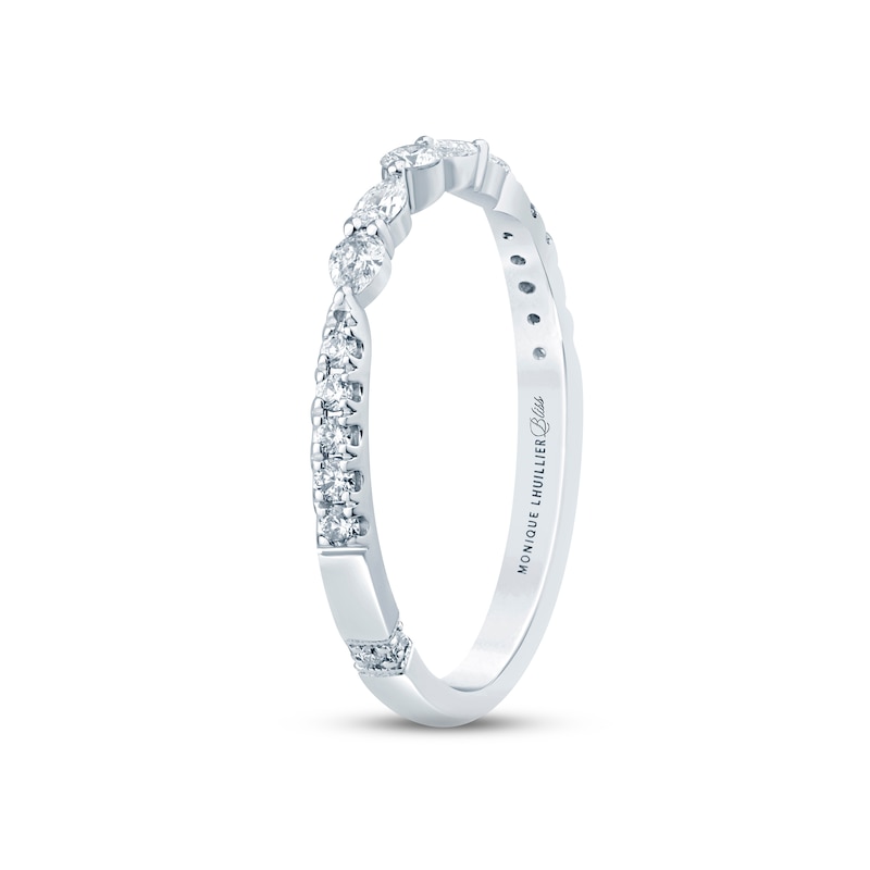 Main Image 2 of Previously Owned Monique Lhuillier Bliss Diamond Anniversary Band 1/3 ct tw Round & Pear-shaped 18K White Gold
