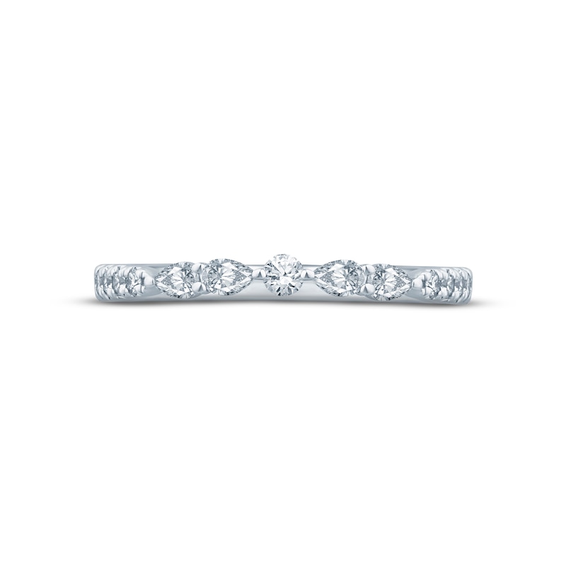 Main Image 3 of Previously Owned Monique Lhuillier Bliss Diamond Anniversary Band 1/3 ct tw Round & Pear-shaped 18K White Gold