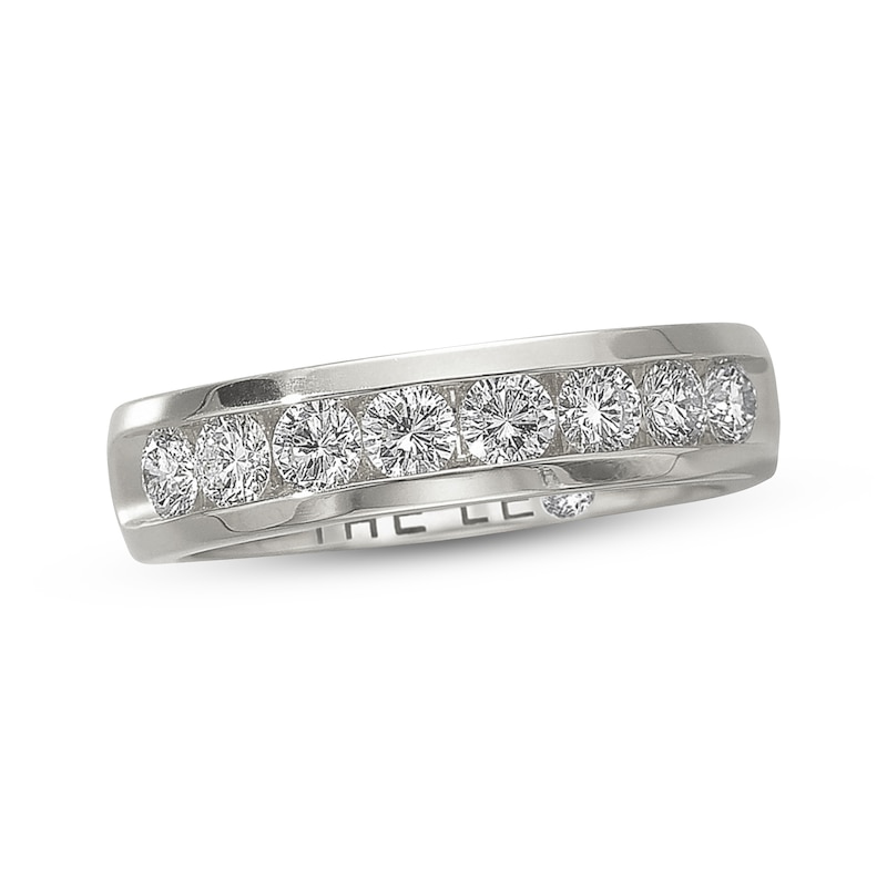 Main Image 1 of Previously Owned Men's THE LEO Diamond Wedding Band 1 ct tw 14K White Gold
