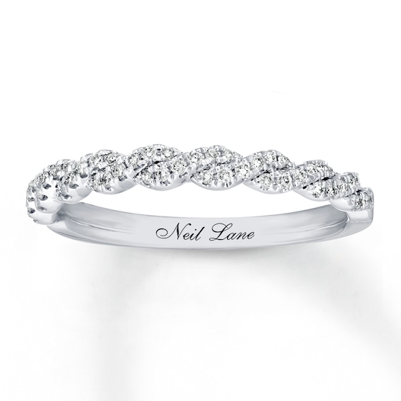 Previously Owned Neil Lane Wedding Band 1/5 ct tw Diamonds 14K White Gold Size 10