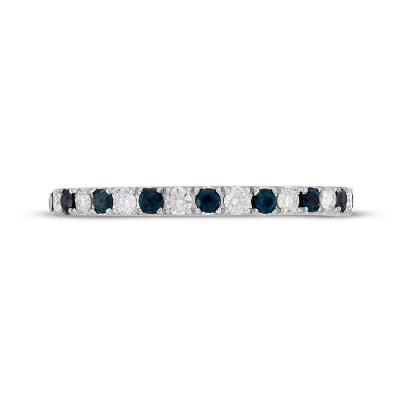 Main Image 3 of Previously Owned Neil Lane Diamond & Blue Sapphire Wedding Band 1/5 ct tw 14K White Gold Size 8.5