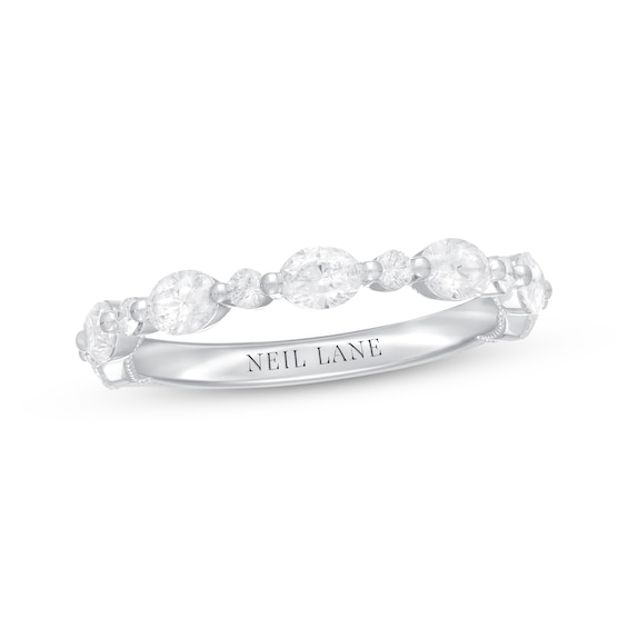 Previously Owned Neil Lane Premiere Diamond Anniversary Ring 1 ct tw Oval/Round 14K White Gold Size 5.5