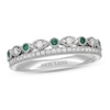 Thumbnail Image 1 of Previously Owned Neil Lane Diamond & Emerald Anniversary Ring 1/4 ct tw 14K White Gold Size 4.5