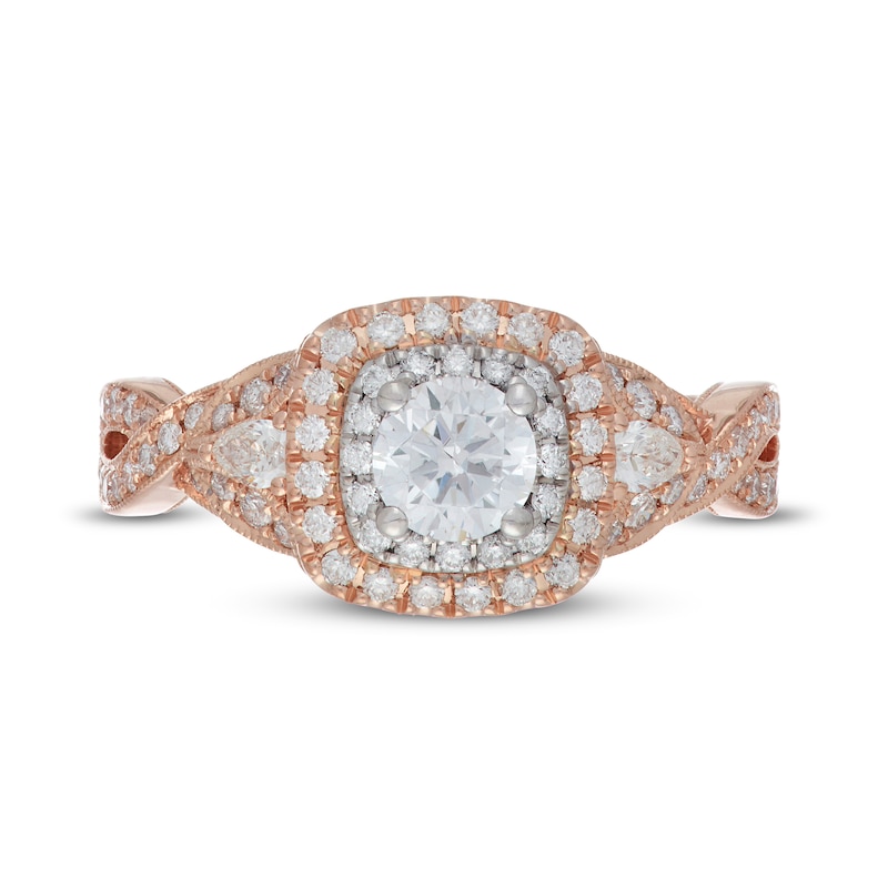 Main Image 3 of Previously Owned Neil Lane Diamond Engagement Ring 1 ct tw Pear & Round-cut 14K Two-Tone Gold Size 6.75