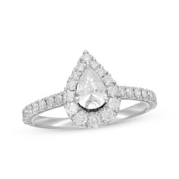 Previously Owned Neil Lane Diamond Engagement Ring 1 ct tw Pear & Round-cut 14K White Gold