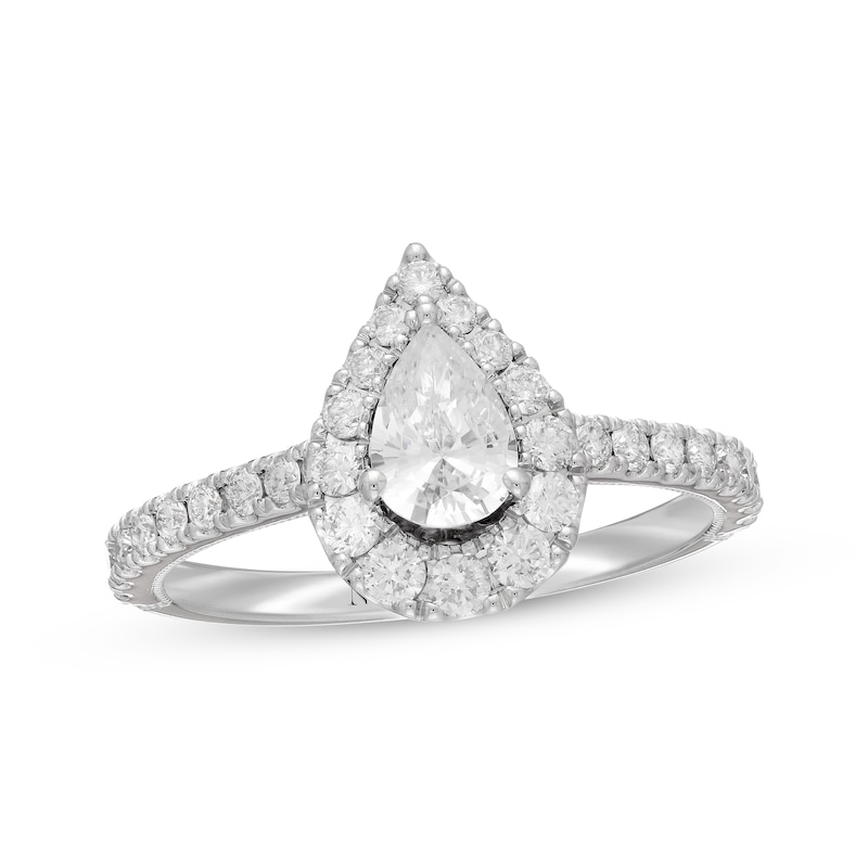 Main Image 1 of Previously Owned Neil Lane Diamond Engagement Ring 1 ct tw Pear & Round-cut 14K White Gold
