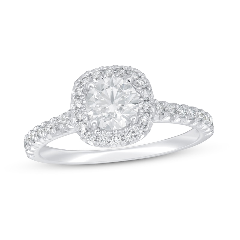 Main Image 1 of Previously Owned Lab-Grown Diamonds Engagement Ring 1 ct tw Round-cut 14K White Gold