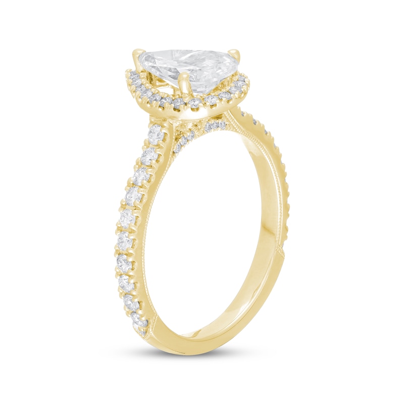 Main Image 2 of Previously Owned Neil Lane Premiere Pear-Shaped Diamond Engagement Ring 2 cts tw 14K Yellow Gold Size 7
