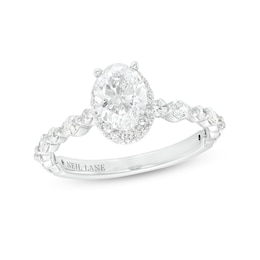 Previously Owned Neil Lane Premiere Diamond Engagement Ring 1-1/3 ct tw Oval/Pear/Round 14K White Gold Size 5