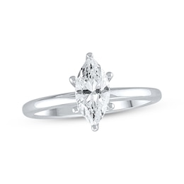 Previously Owned Lab-Grown Diamonds Marquise-Cut Solitaire Engagement Ring 1 ct tw 14K White Gold (F/SI2)