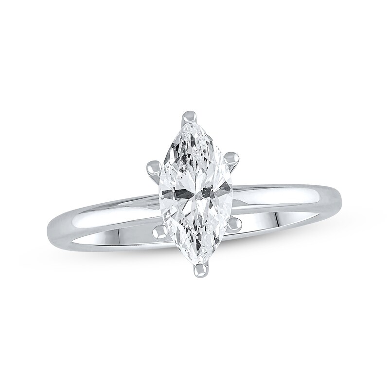 Main Image 1 of Previously Owned Lab-Grown Diamonds by KAY Marquise-Cut Solitaire Engagement Ring 1 ct tw 14K White Gold (F/SI2)