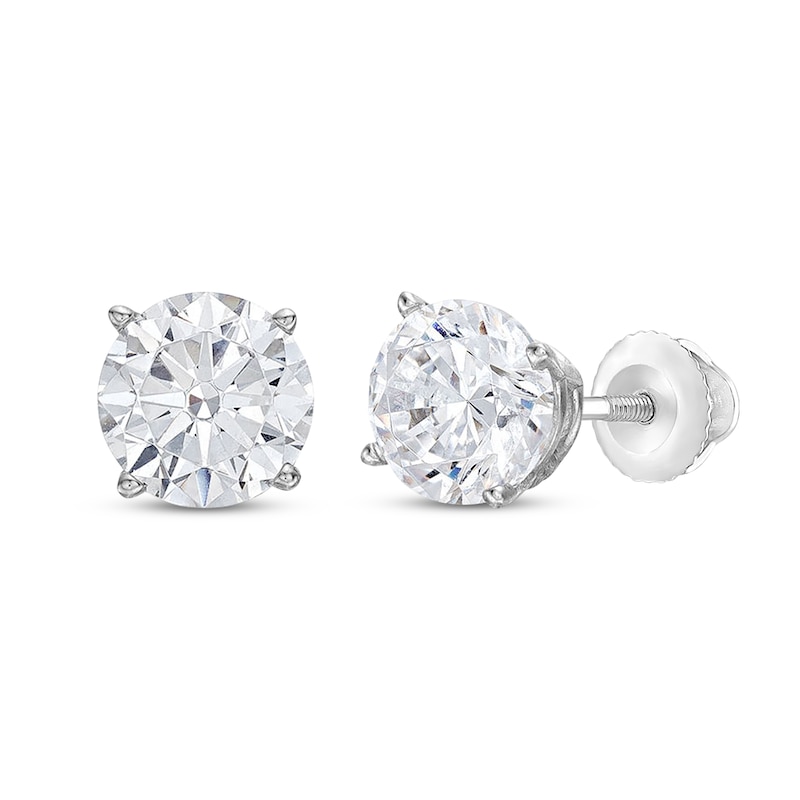 Main Image 1 of Previously Owned KAY Lab-Grown Diamonds Solitaire Stud Earrings 1 ct tw 14K White Gold (F/SI2)