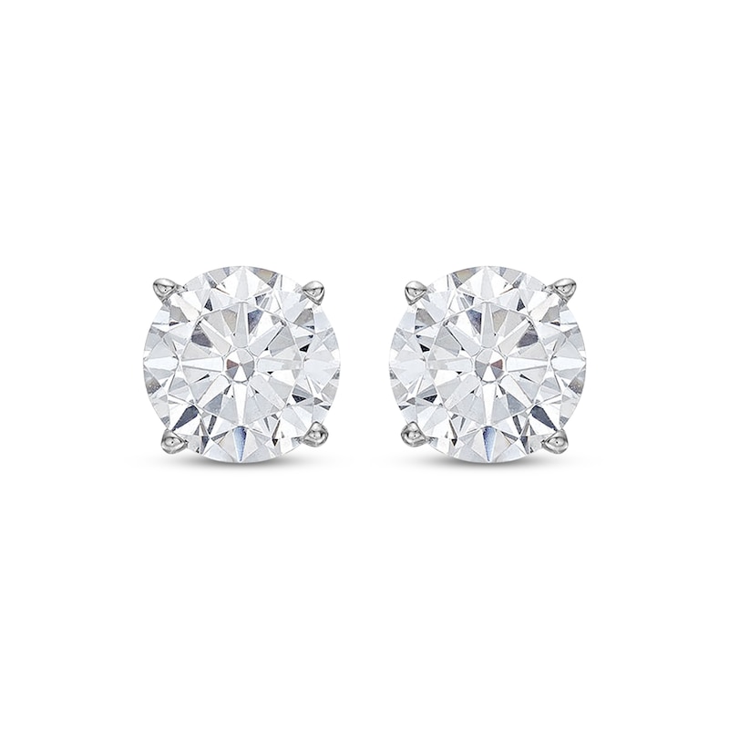 Main Image 2 of Previously Owned KAY Lab-Grown Diamonds Solitaire Stud Earrings 1 ct tw 14K White Gold (F/SI2)