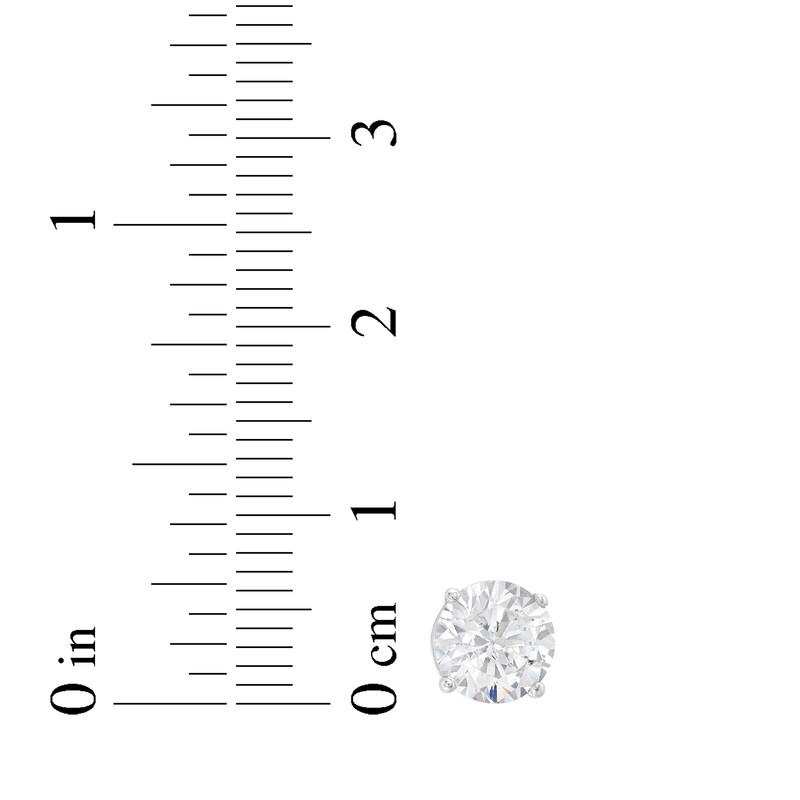 Main Image 5 of Previously Owned Lab-Grown Diamonds by KAY Solitaire Stud Earrings 2 ct tw 14K White Gold (F/VS2)
