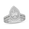 Thumbnail Image 1 of Previously Owned Neil Lane Artistry Pear-Shaped Lab-Grown Diamond Double Halo Bridal Set 2 ct tw 14K White Gold