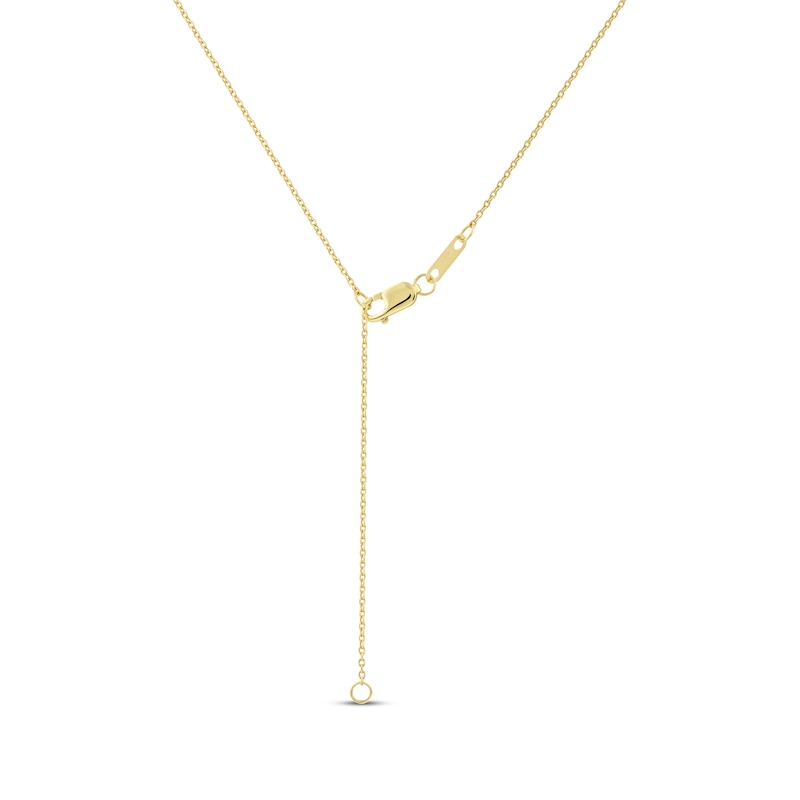 Main Image 4 of Previously Owned Diamond Teardrop Halo Necklace 1/2 ct tw 10K Yellow Gold 18"