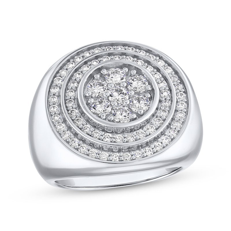 Main Image 1 of Previously Owned Men's KAY Lab-Grown Diamonds Ring 2 ct tw Round-cut 14K White Gold