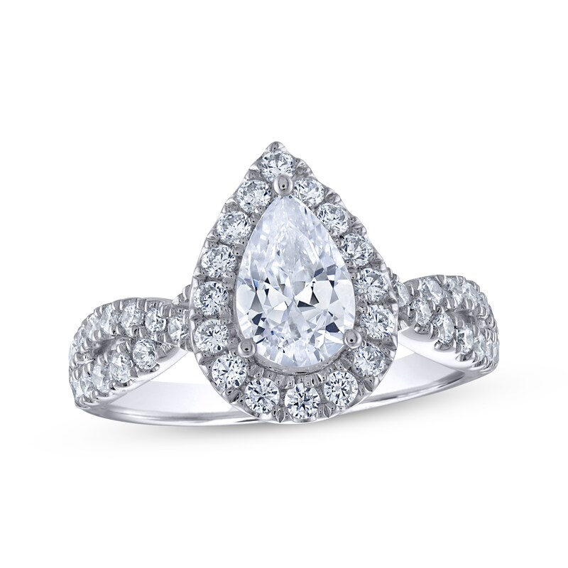 Main Image 1 of Previously Owned THE LEO Legacy Lab-Grown Diamond Pear-Shaped Twist Shank Engagement Ring 1-3/4 ct tw 14K White Gold