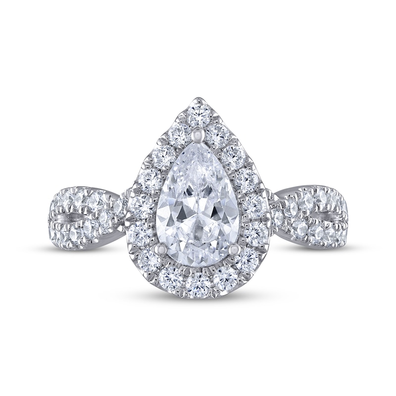 Main Image 3 of Previously Owned THE LEO Legacy Lab-Grown Diamond Pear-Shaped Twist Shank Engagement Ring 1-3/4 ct tw 14K White Gold