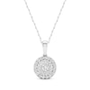 Thumbnail Image 1 of Previously Owned KAY Lab-Grown Diamonds Circle Halo Necklace 1/2 ct tw 10K White Gold 18"