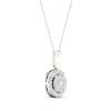 Thumbnail Image 2 of Previously Owned KAY Lab-Grown Diamonds Circle Halo Necklace 1/2 ct tw 10K White Gold 18"