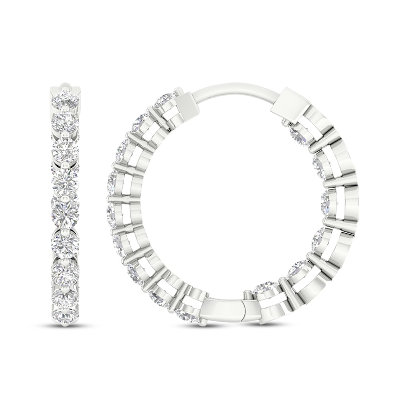 Main Image 1 of Previously Owned KAY Lab-Grown Diamonds Inside-Out Hoop Earrings 1 ct tw 14K White Gold
